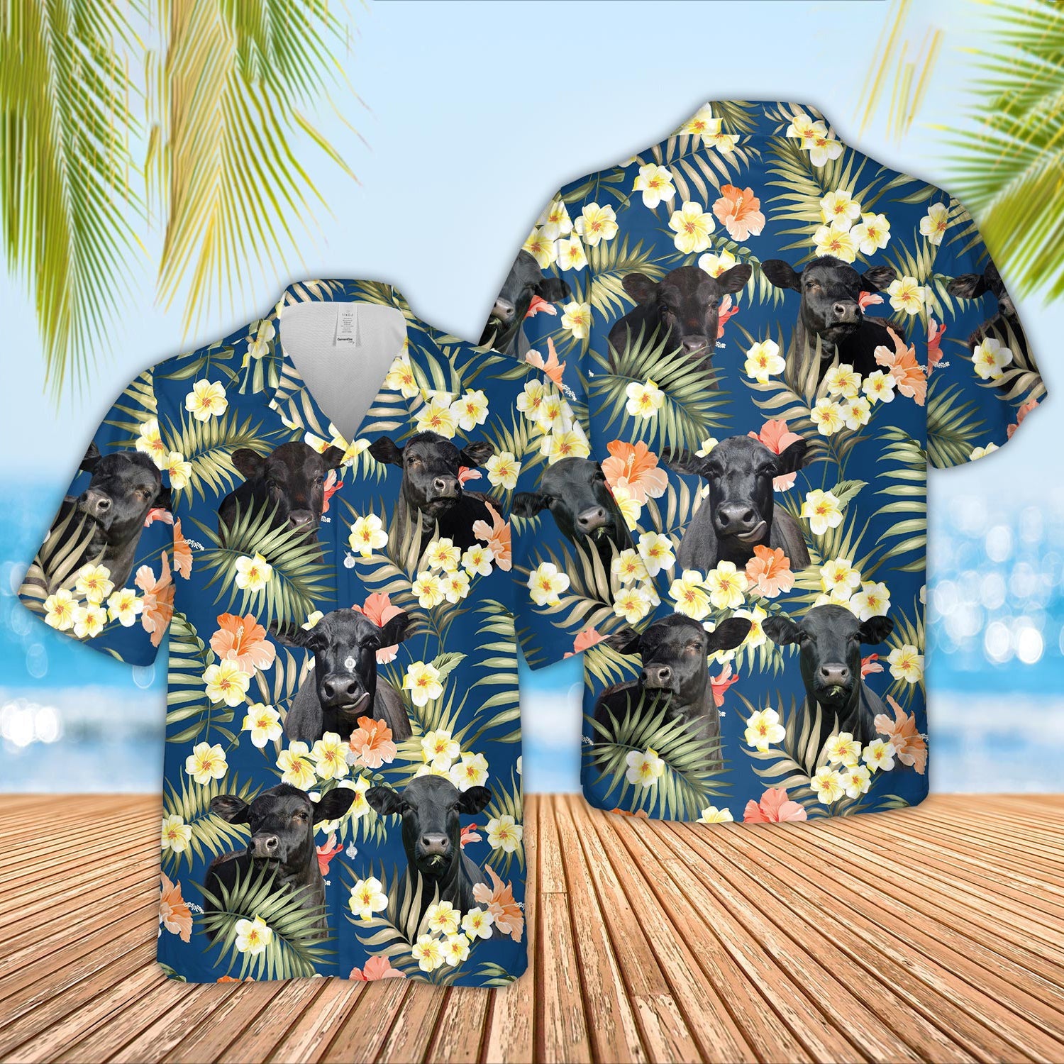 Unique Black Angus Happiness - Hawaiian Shirt