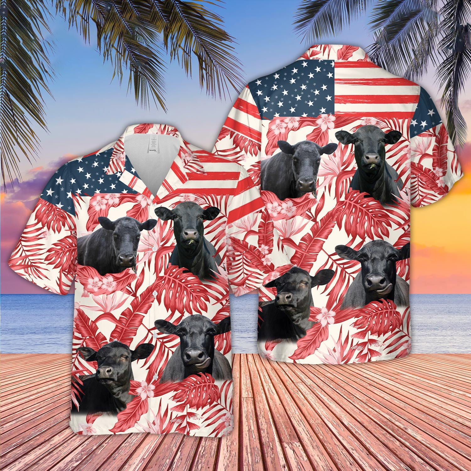 Unique Black Angus Happiness - Hawaiian Shirt