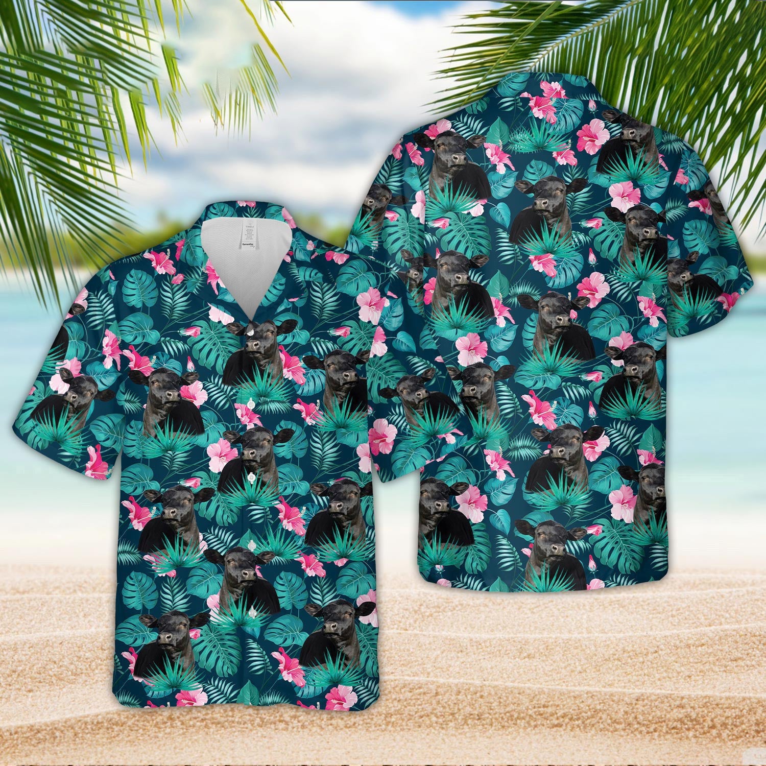 Unique Black Angus Happiness - Hawaiian Shirt