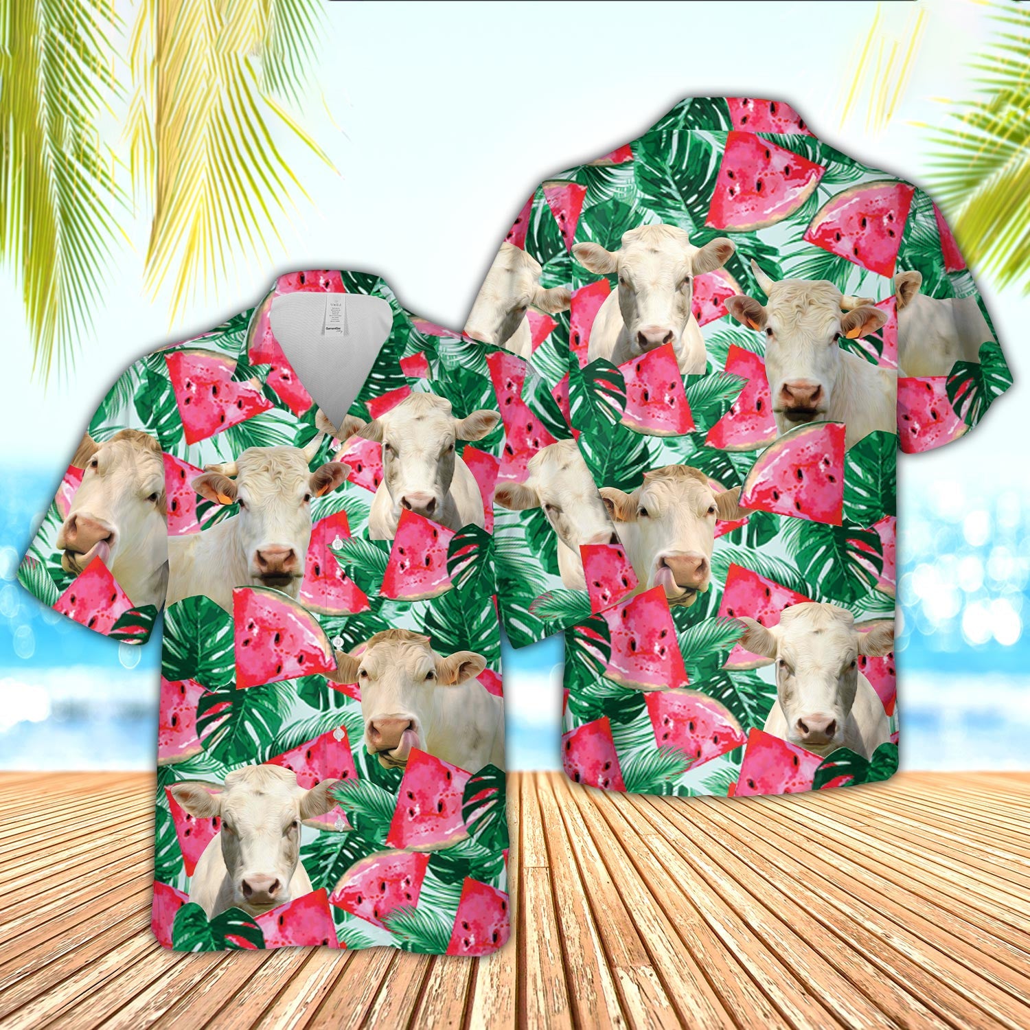 Unique Charolais Watermelon 3D - Hawaiian Shirt