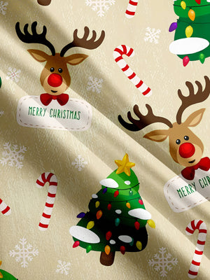 Christmas Elk Funny Elements Merry Xmas Khaki Color - Hawaiian Shirt