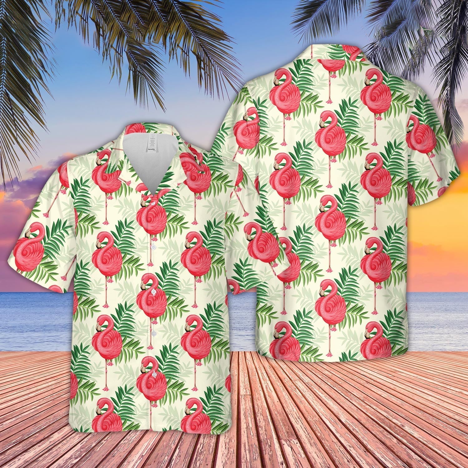 Unique Colorful Flamingo Pattern - Hawaiian Shirt