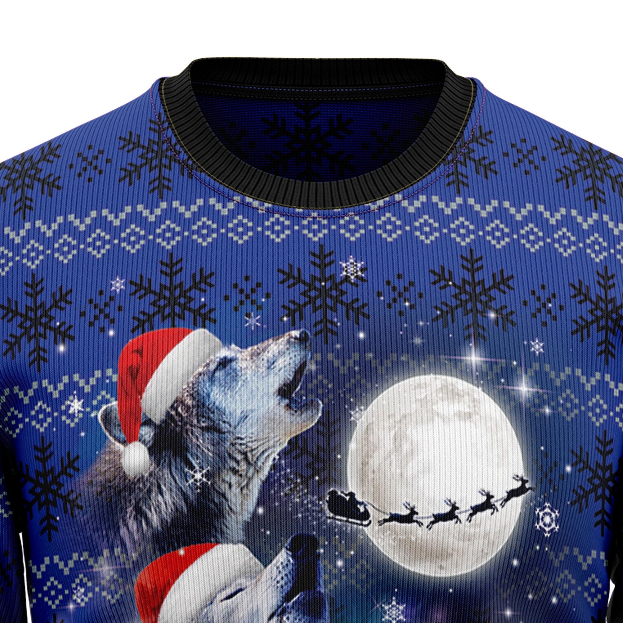 Wolf Moon Ugly Christmas Sweater