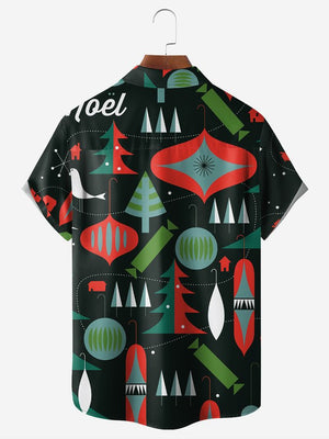 Christmas Pattern Noel Bird And Pine Tree - Hawaiian Shirt