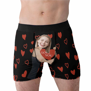 Custom Photo Love You - Gift For Husband, Boyfriend - Personalized Men's Boxer Briefs