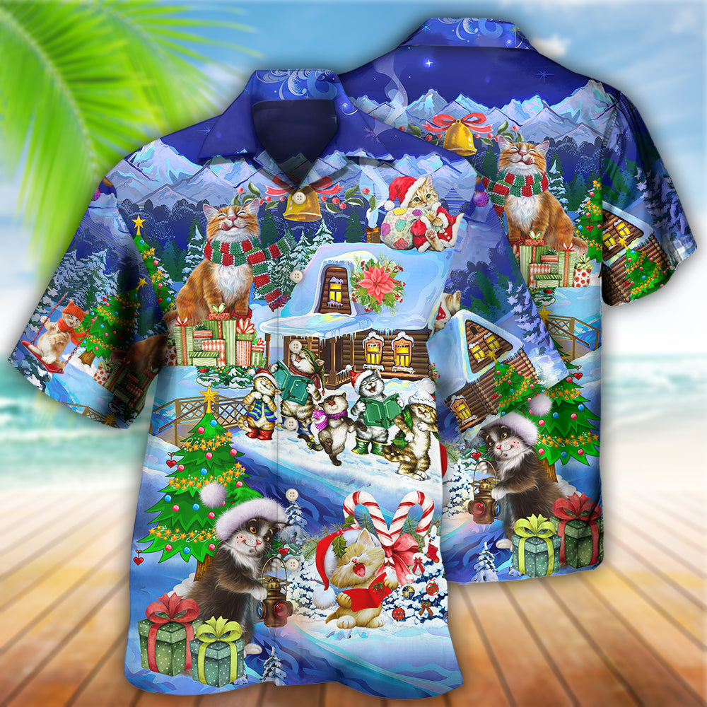 Christmas Cat Santa Love Gift - Hawaiian Shirt