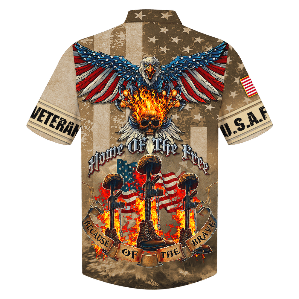 Air Force Home Of The Free Because Of The Brave Fire Gun - Hawaiian Shirt