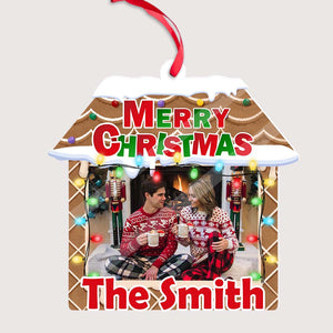 Merry Christmas Family - Gift For  Family - Custom Photo And Name, Personalized Acrylic Ornament