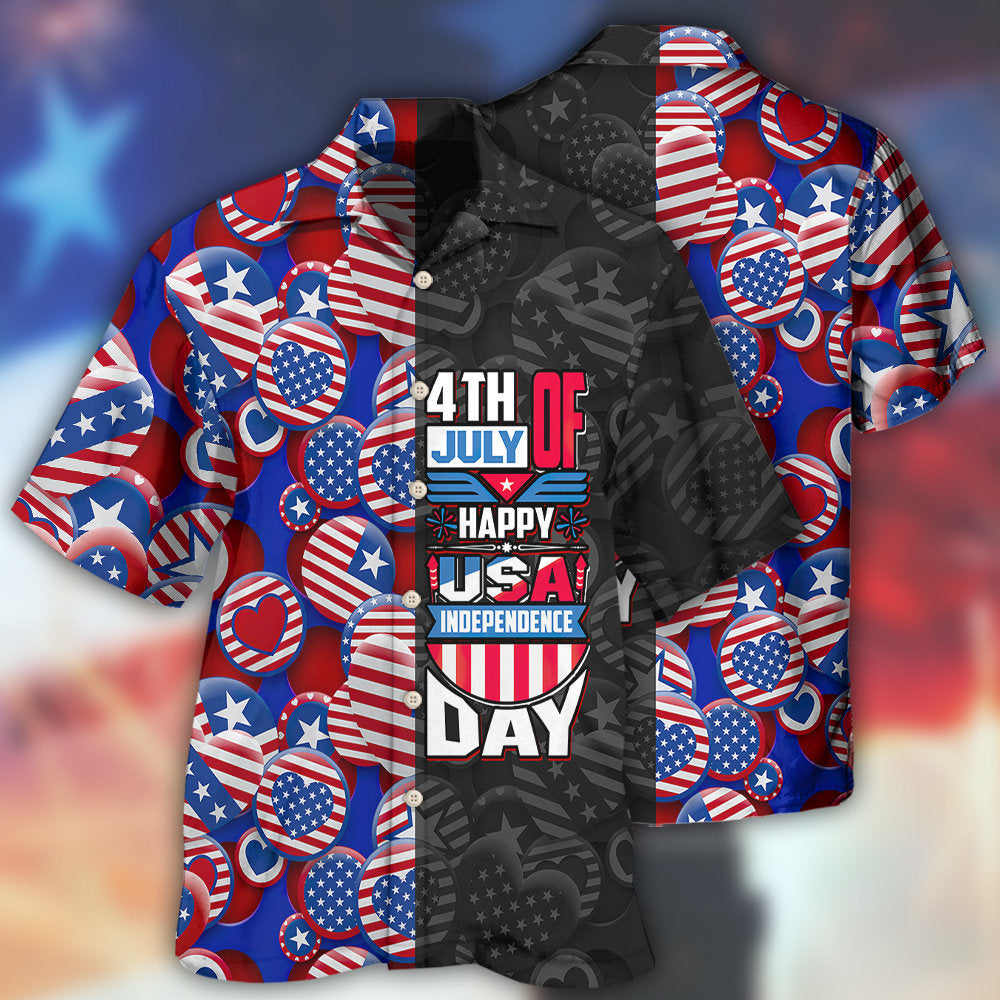 America Independence Day Fourth Of July Happy USA -  Hawaiian Shirt