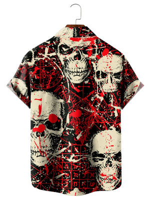 Vintage Sinister Skull Pattern - Hawaiian Shirt