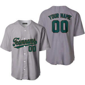 Personalized Gray Kelly Green Brown Baseball Tee Jersey