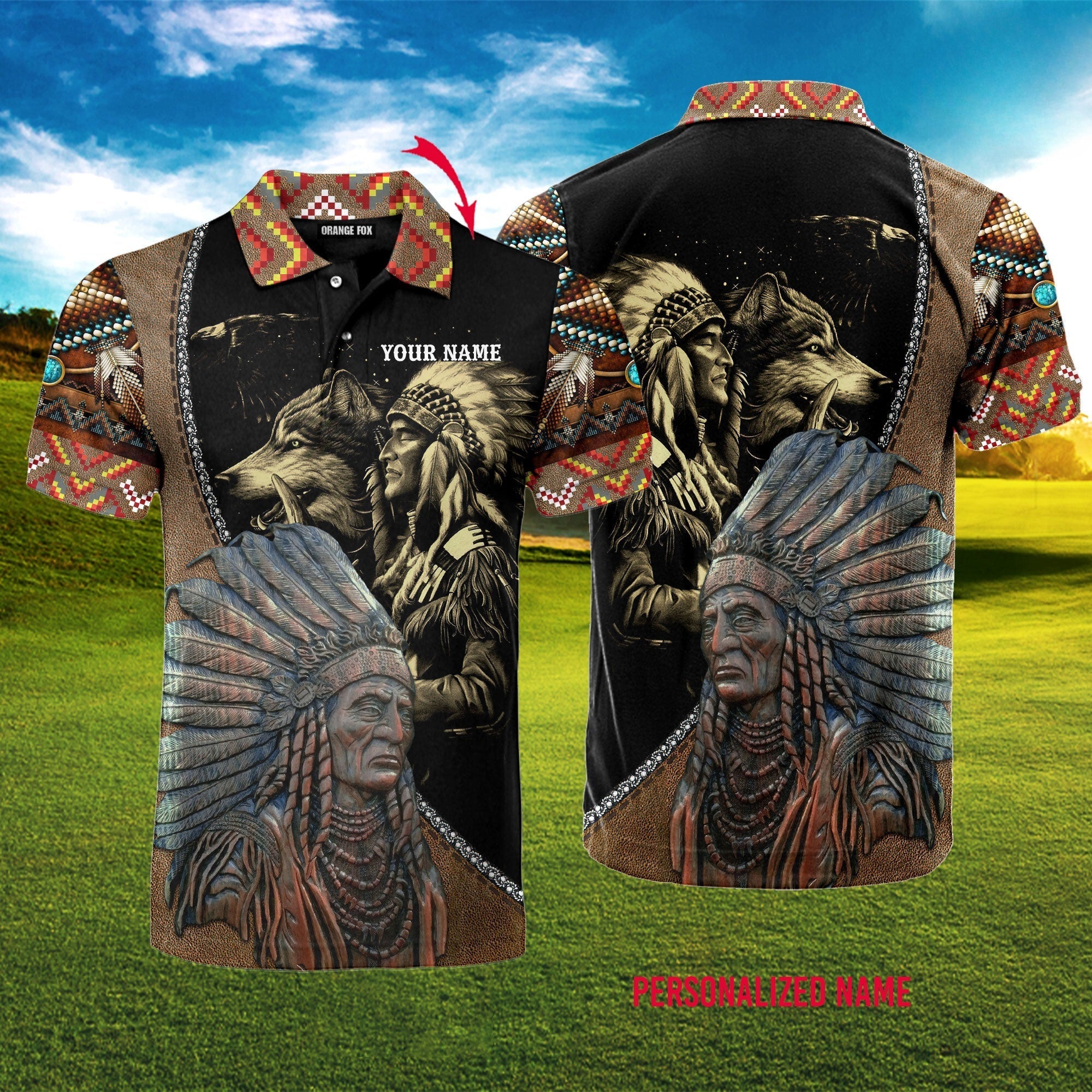 Personalized Native American - Men Polo Shirt