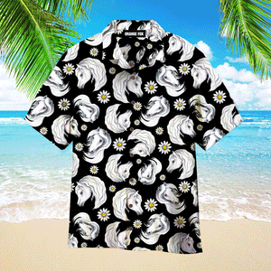 Daisy Horse Black - Gift For Horse Lovers - Hawaiian Shirt