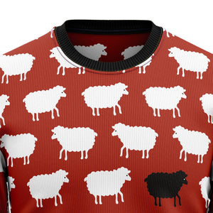 Sheep Black And White Christmas Ugly Sweater