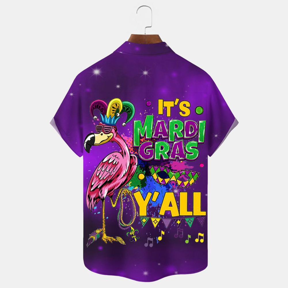 It's Mardi Gras Y'All Flamingo - Gift For Family, Friends - Hawaiian Shirt