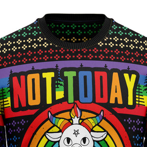 Christmas LGBT Not Today Jesus Ugly Sweater