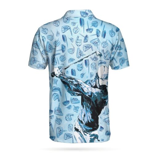 Golf Swing Abstract With Golf Club Header Pattern Polo Shirt For Men