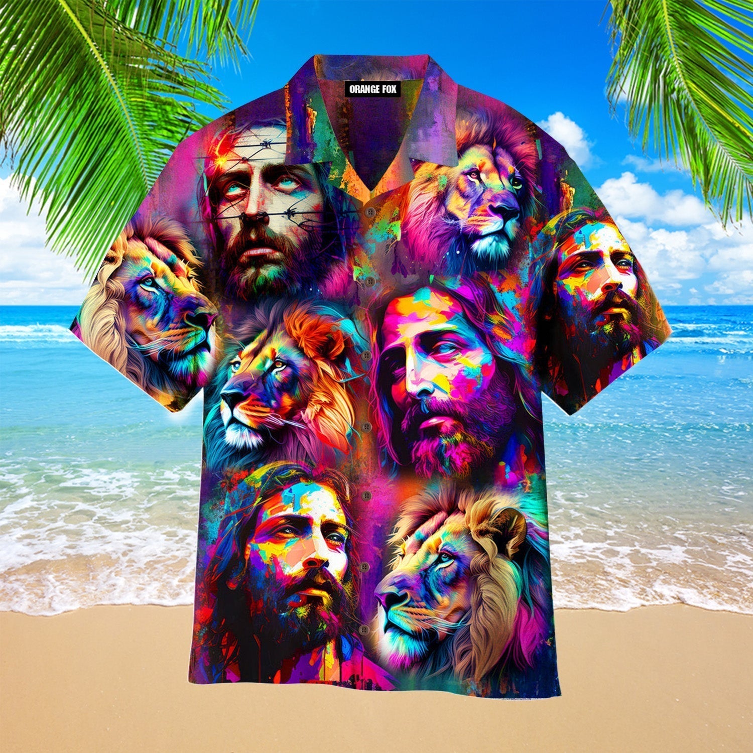 Jesus Lion Neon - Gift For Men And Women - Hawaiian Shirt