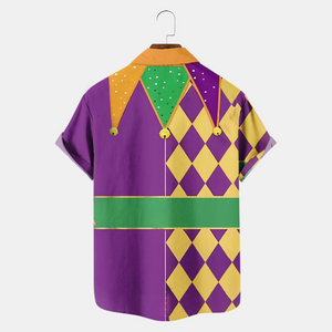 Happy Mardi Gras The Fleurdelis Symbol Cosplay Costume - Hawaiian Shirt