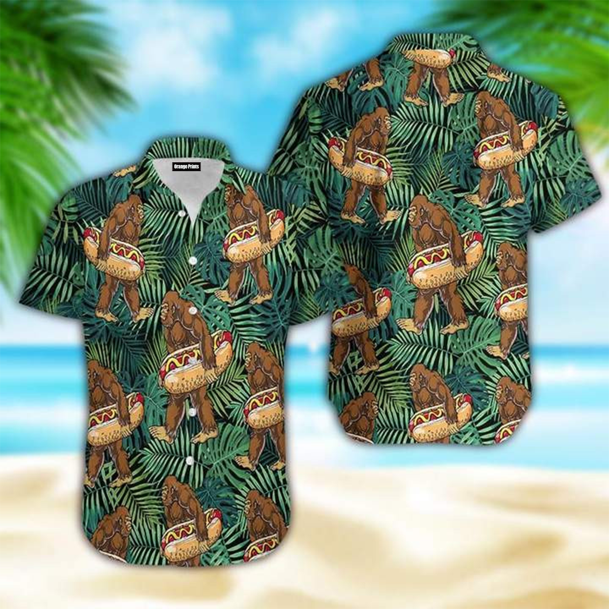 Bigfoot Hotdog Hawaiian Shirt For Men & Women