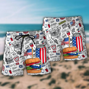 Food Independence Day - Beach Shorts