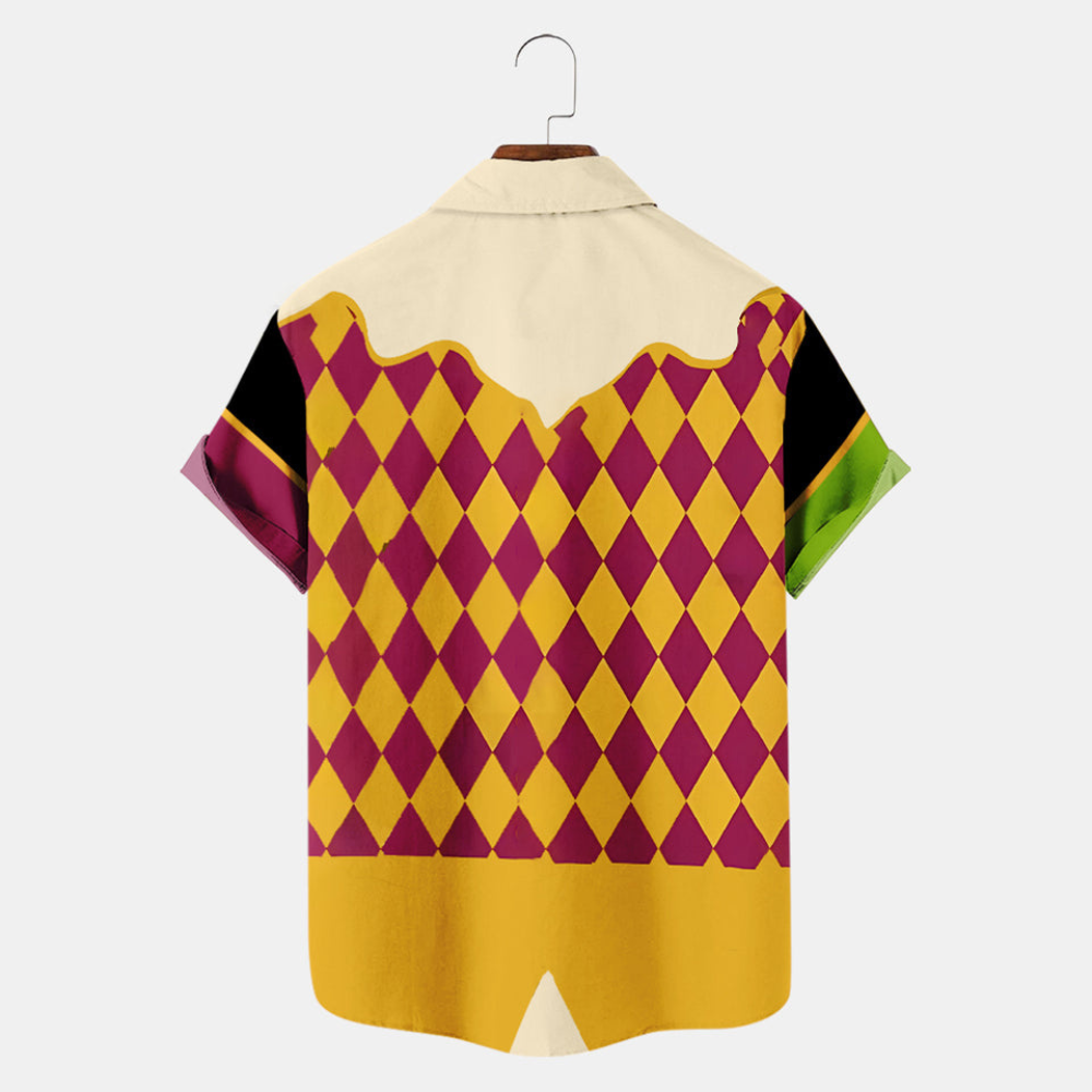 Happy Mardi Gras Argyle Pattern - Hawaiian Shirt