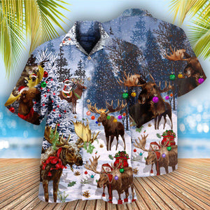 Christmas Merry Christ Moose - Gift For Men And Women - Hawaiian Shirt