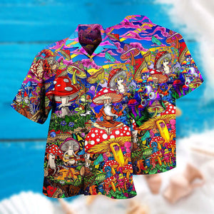 Hippie Mushroom Happy Together - Hawaiian Shirt