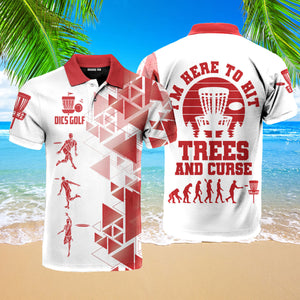 I'm Just Here To Hit Trees Red Evolution Polo Shirt For Men