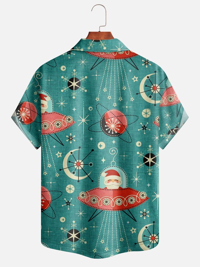 Christmas Medieval Spaceship Santa Claus - Hawaiian Shirt