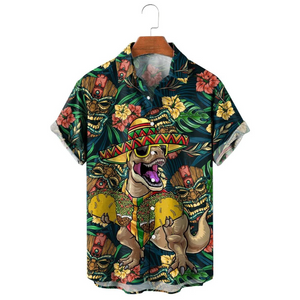 Mexico Traditional Wooden Mask Cinco De Mayo - Hawaiian Shirt