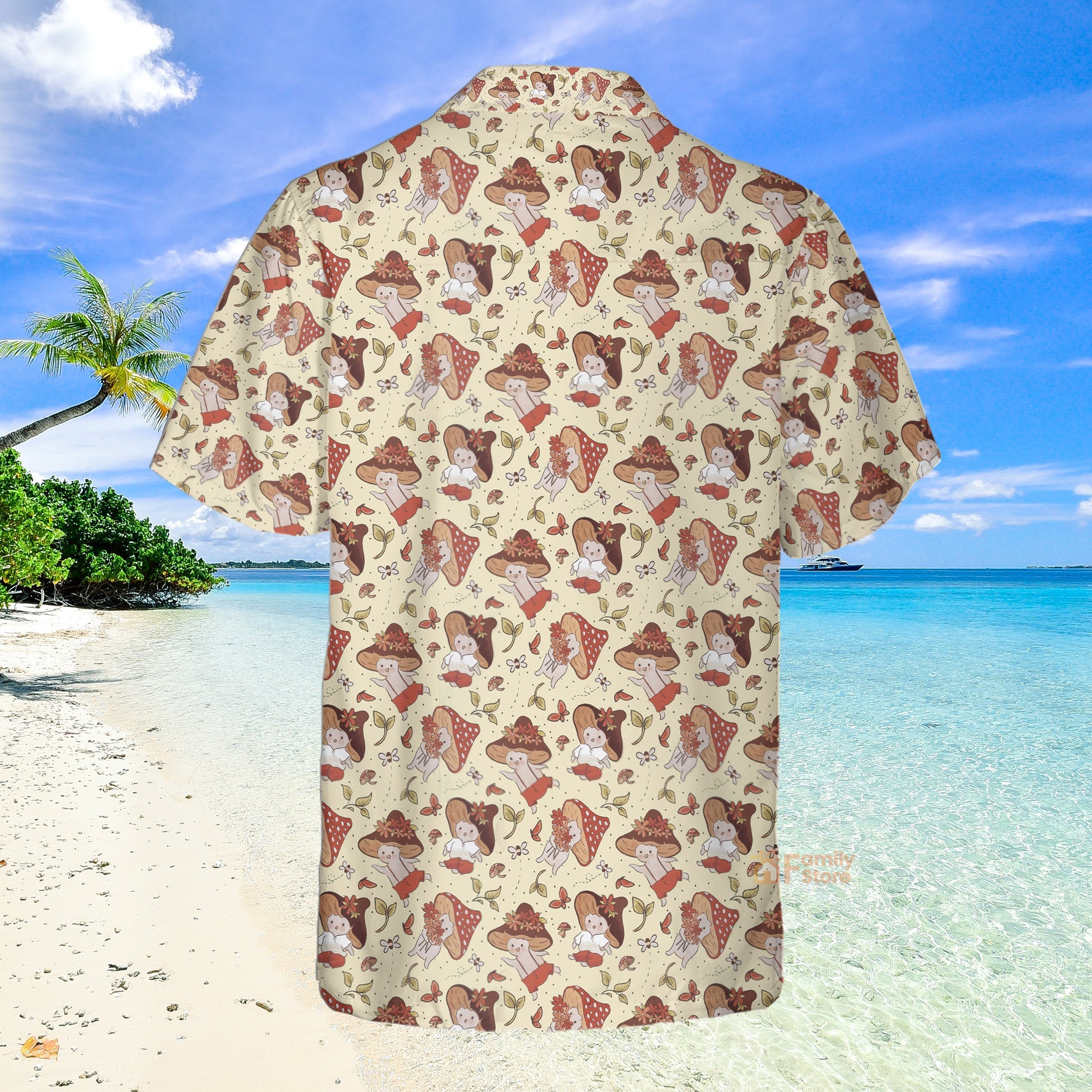 Psychedelic Pattern Cute Mushroom - Hawaiian Shirt