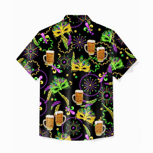 Mardi Gras The Clone Masks And Beers - Gift For Family, Friends - Hawaiian Shirt