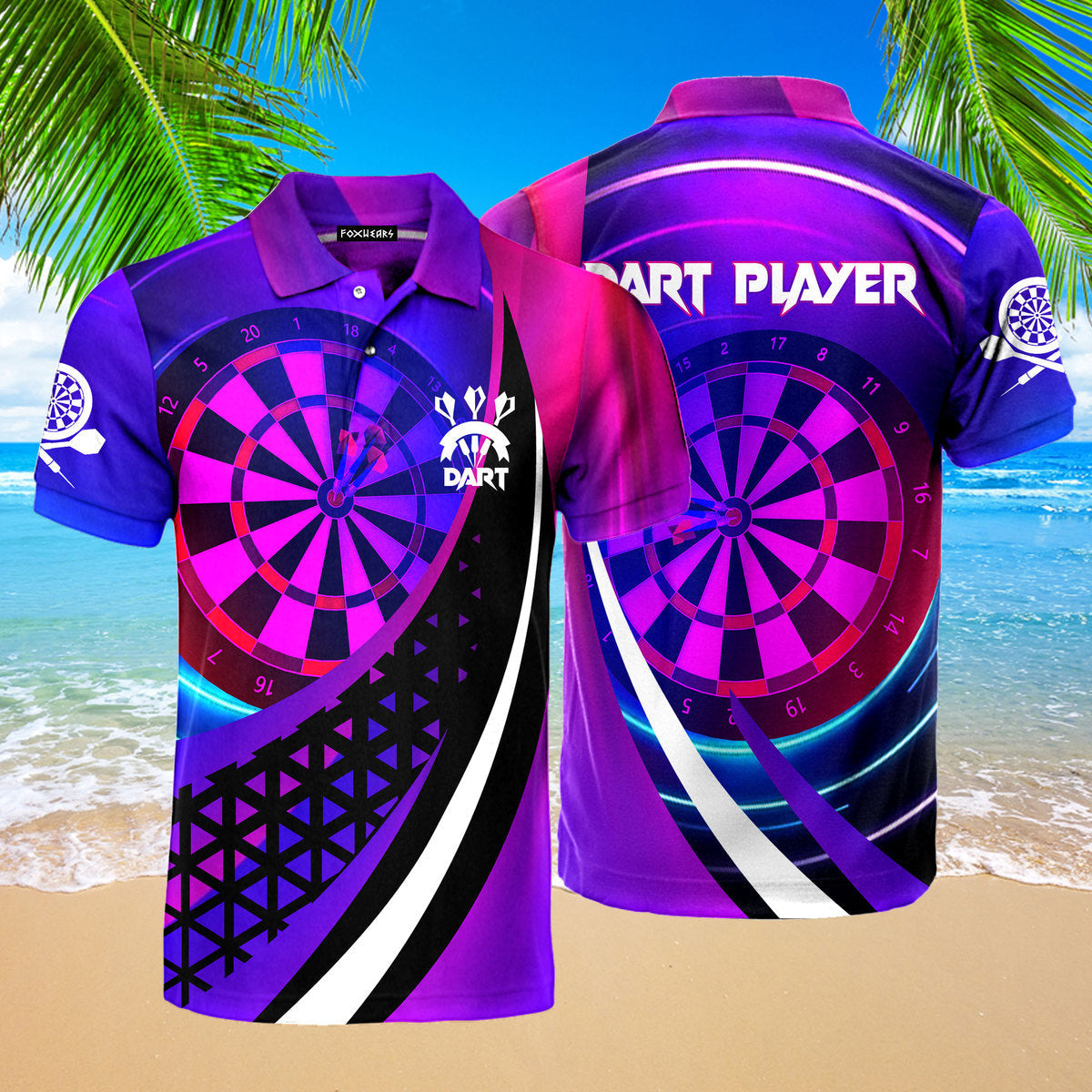 Dart Board Sexy Neon Color Polo Shirt For Men