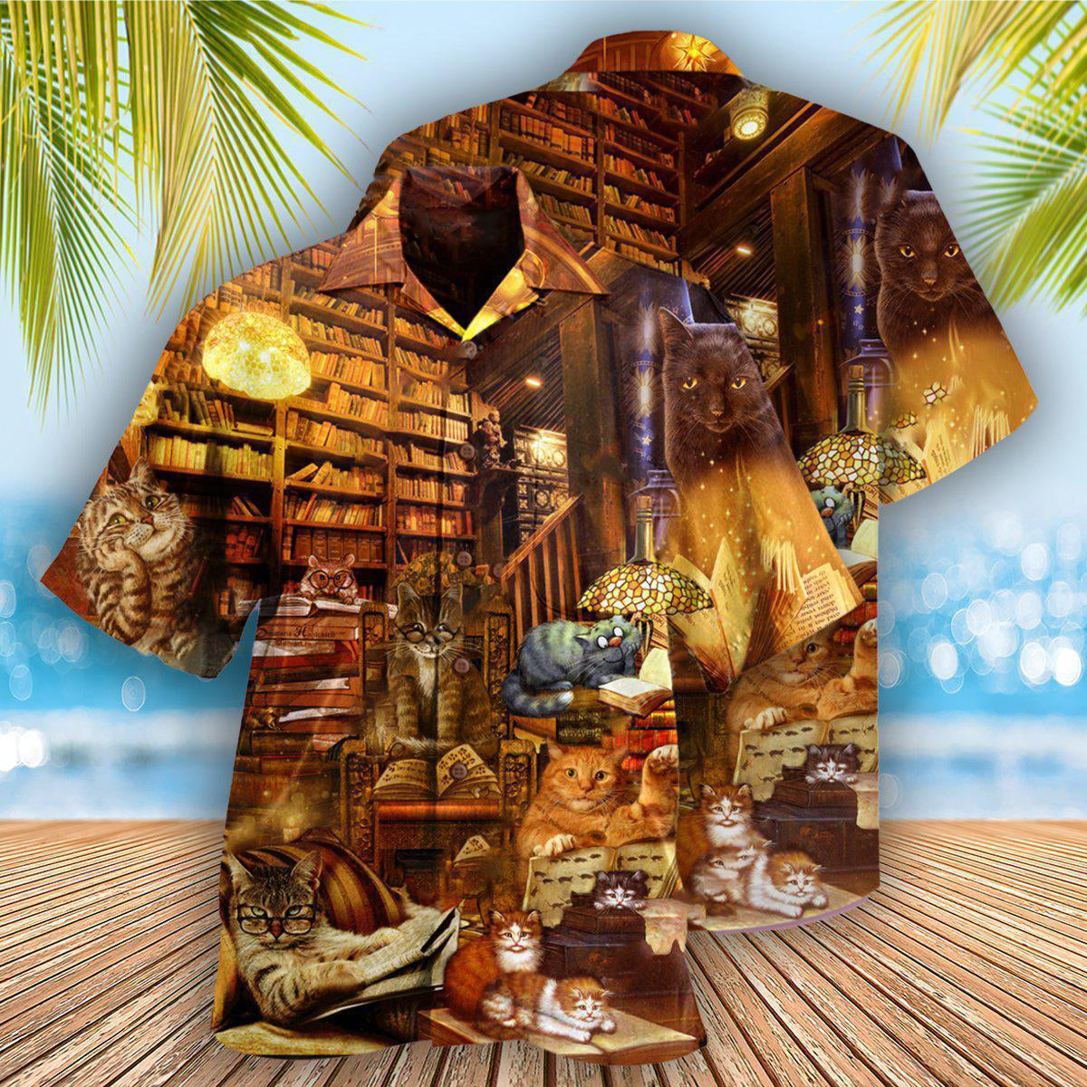 Book Happiness Is A Good Book And A Cat I'm So Happy - Hawaiian Shirt