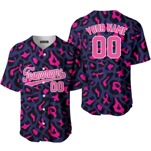 Personalized Pinky Leopard Pink And White Baseball Tee Jersey