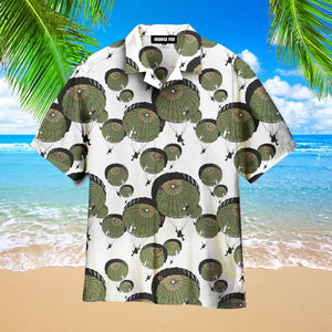 Parachuting Army Parachute Green Umbrella Hawaiian Shirt