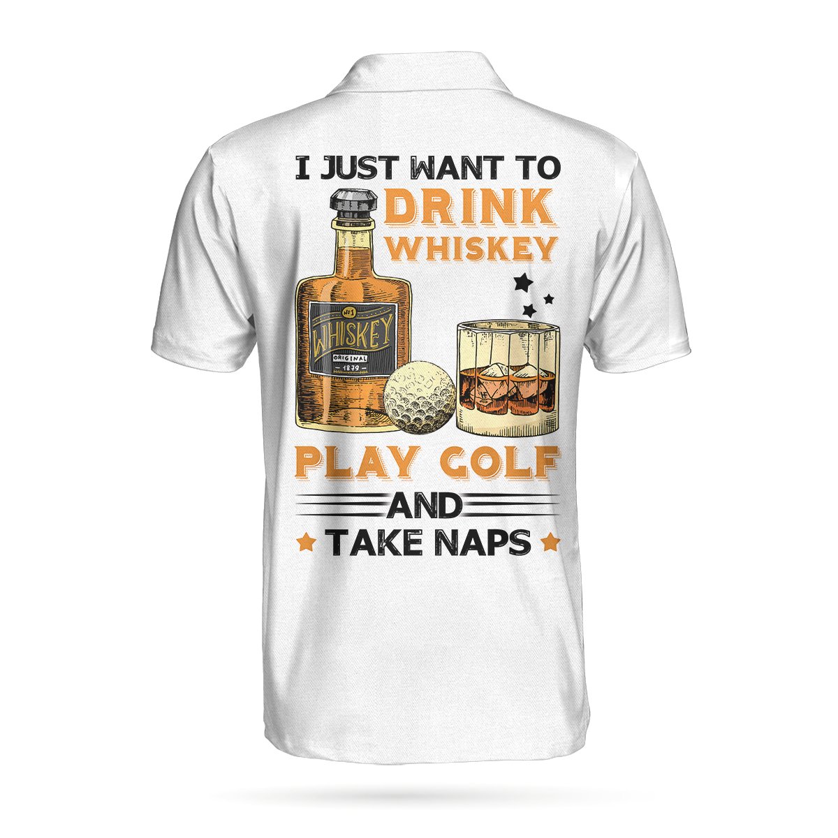 Golf Whisky And Take Naps Polo Shirt For Men