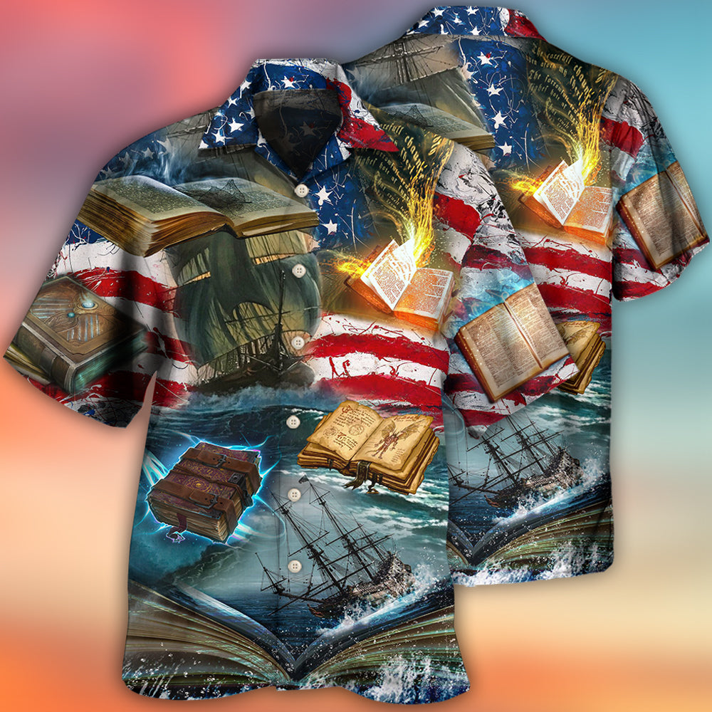 Book Independence Day - Gift For  Book Lover - Hawaiian Shirt