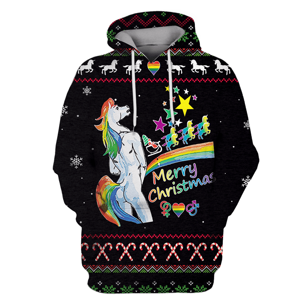 Unicorn Merry Christmas - Hoodie