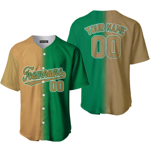 Personalized Olive White Kelly Green Fade Fashion Baseball Tee Jersey
