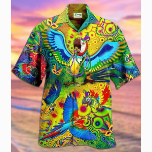 Mardi Gras Colorful Parrot - Gift For Family, Friends - Hawaiian Shirt