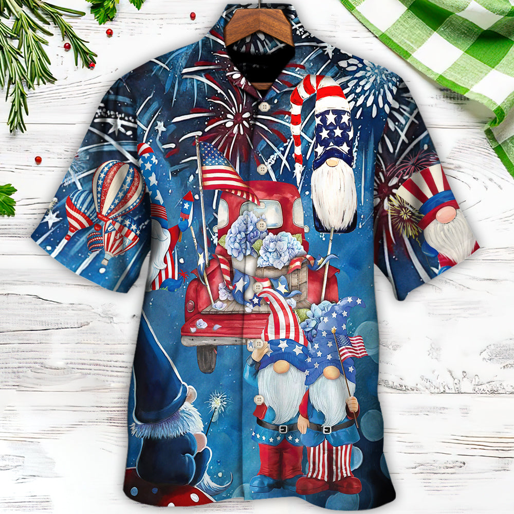 Independence Day Cute Three Trio Gnome - Hawaiian Shirt