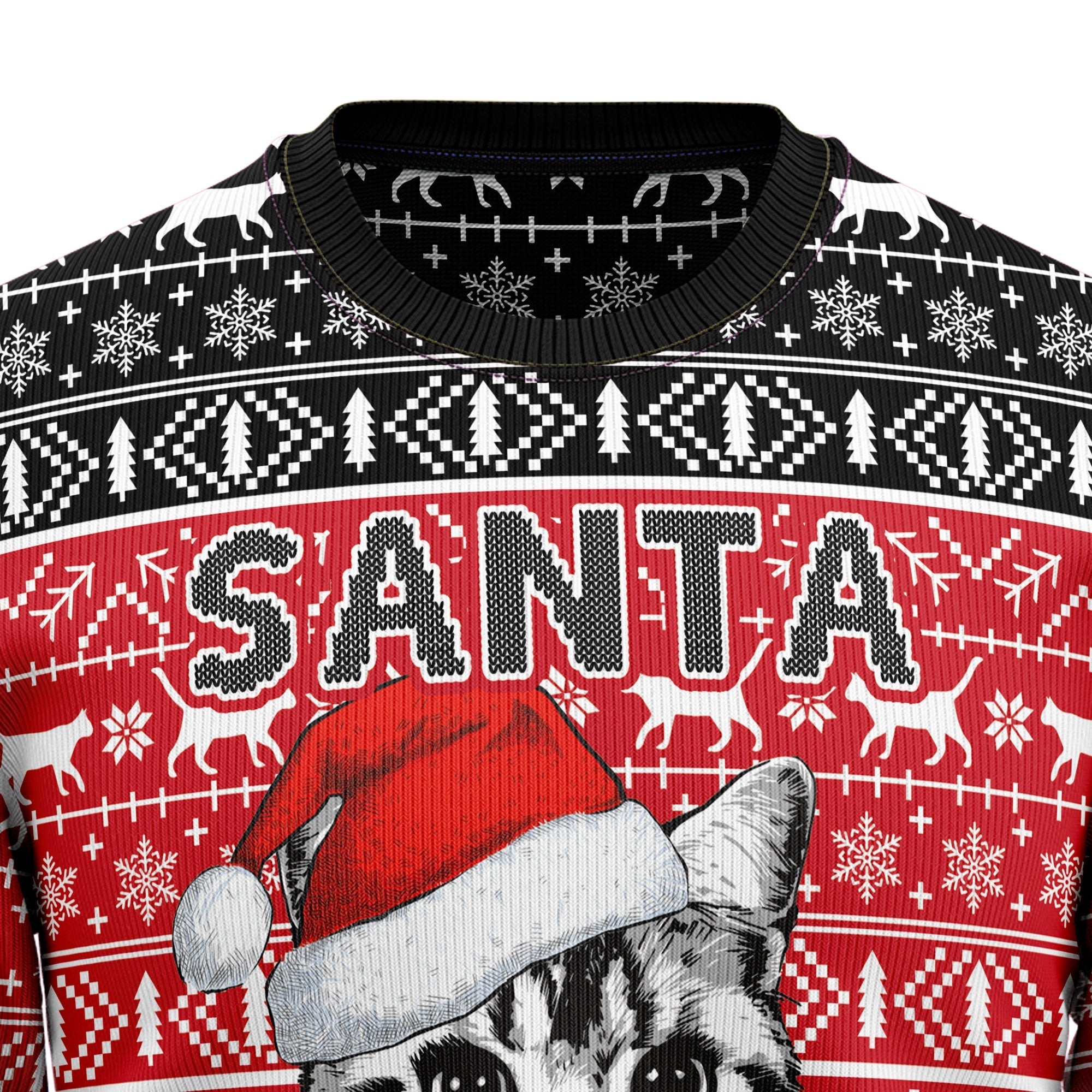 Santa Claws Cat Ugly Christmas Sweater