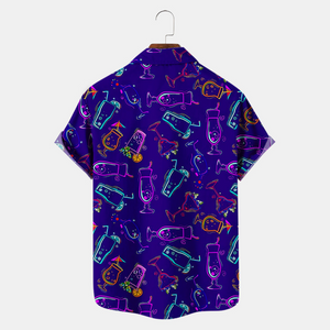 Mardi Gras Neon Light Cocktail - Hawaiian Shirt