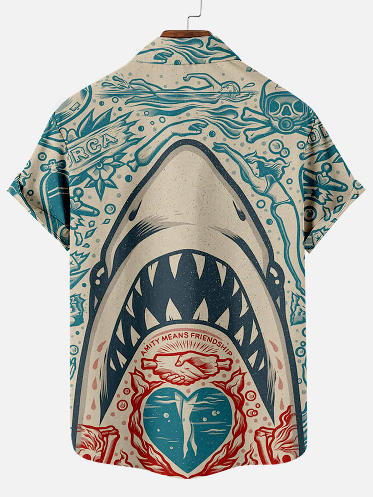 Great White Shark Pattern Hawaiian Shirt