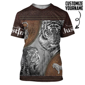 Personalized Tiger Leather T-Shirt 3D For Men & Women