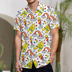 Banana Pride Month Rainbow Lgbt Print Summer - Hawaiian Shirt