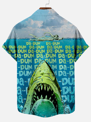 Dum - Da - Dum Deep Sea Shark Pattern - Hawaiian Shirt