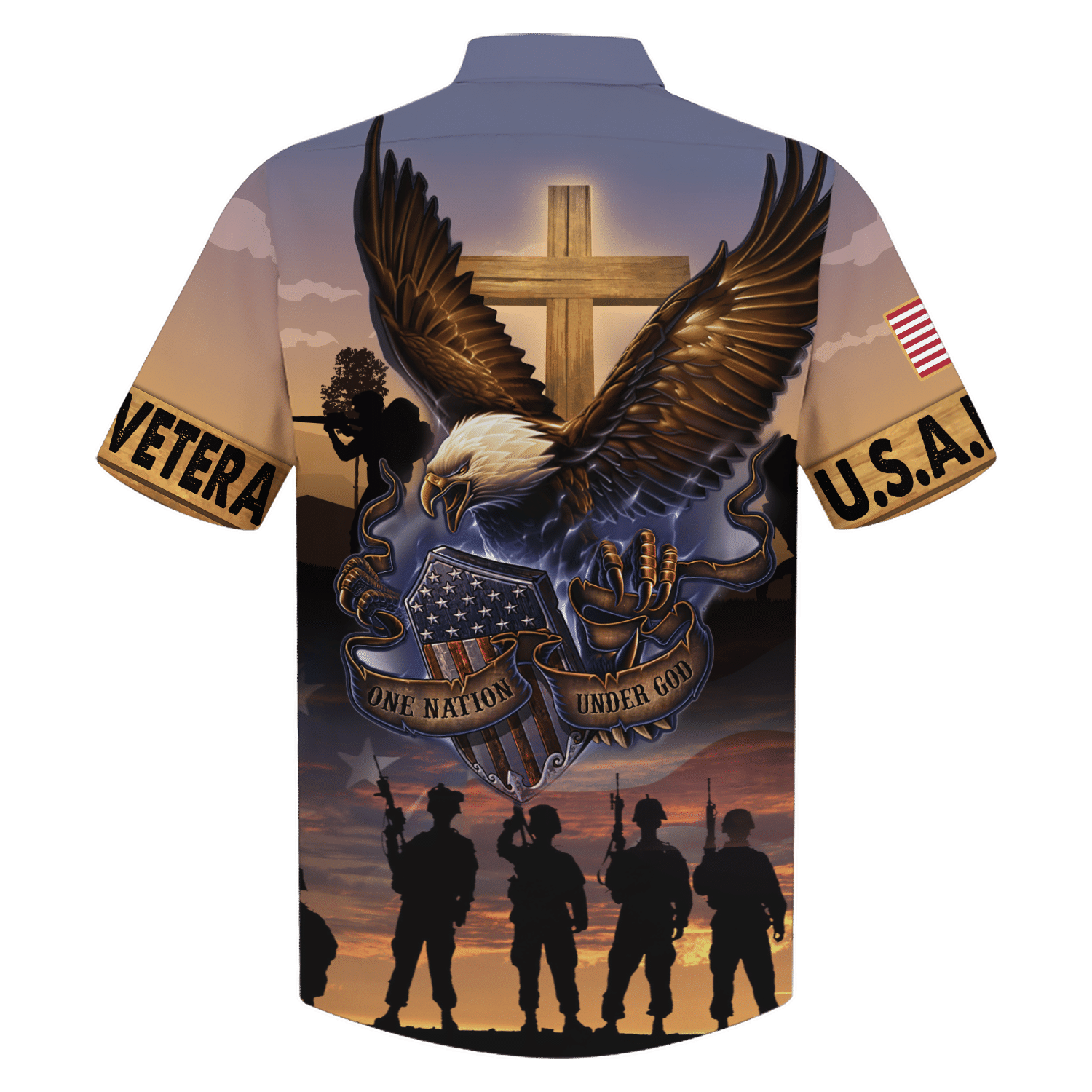 Veteran One Nation Under God - Hawaiian Shirt